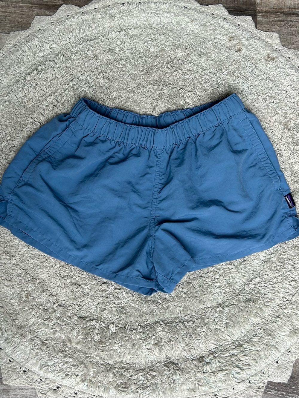 Patagonia Women's Slate Blue Elastic-Waist Athletic Shorts Women’s Medium
